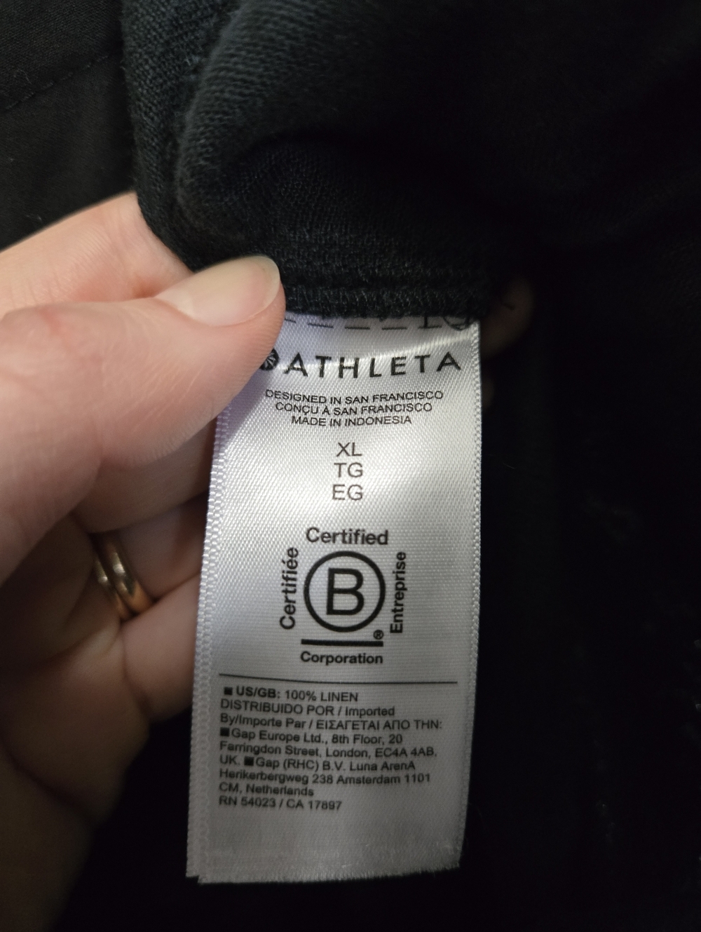 Athleta Women's Retreat Linen Jogger Pant Black Size XL Coastal Minimalist Beach - Picture 7 of 9